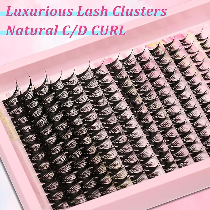 Gmagictobo Manga Lash Clusters Kit Spiky Lashes Clusters Fairy Lash Clusters Wet-Look Anime Lashes Pack 168 Pcs C/D Curl Individual Lashes Lash Bond and Seal Lash Tweezers