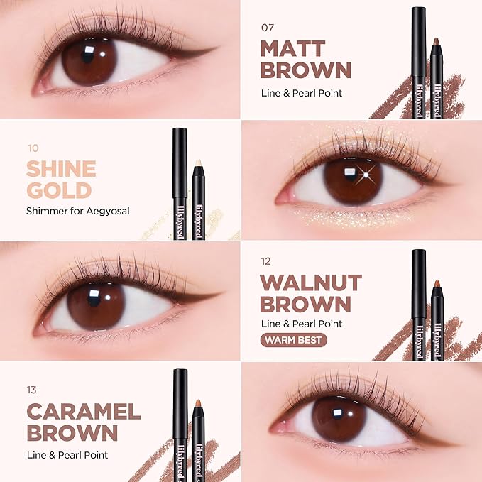 lilybyred Starry Eyes Am9 to Pm9 Gel Eyeliner | Korean Gel Eyeliner, Intense Color Payoff, Creamy Formula, Easy Blending, Built-in Sharpener, Smudge-Proof, Long-Lasting, 0.017 oz. (13 Caramel Brown)