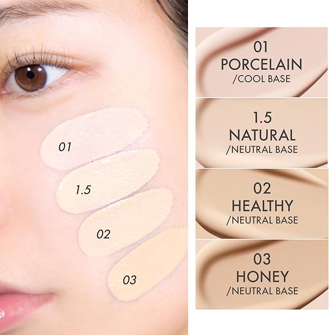 Amuse SEOUL Ceramic Skin Perfector Cushion Foundation (03 HONEY) | Long-lasting, Lightweight, Semi-matte, Flawless Coverage, Hypoallergenic, Vegan, Korean Beauty (15g / 0.52oz.)