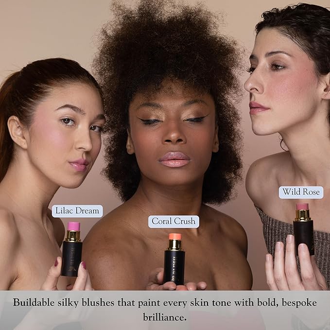 Cream Blush Stick by Phoenix Beauty – 3-in-1 Cheek, Lip & Eye Color | High Pigment, Hydrating Formula with Shea Butter & Hyaluronic Acid | Multi-Use Makeup Stick for Dewy Skin (Coral Crush, Regular)