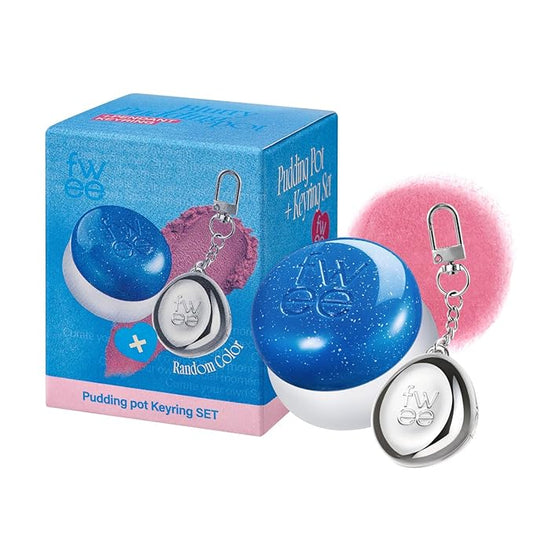 fwee Blurry Pudding Pot + Keychain SET | Airbrushed Blush & Lip, Buildable Pigment, Long-lasting, Lightweight, Easy to Blend, Natural Soft Matte Finish Makeup – Bubble (Peony Pink) | 0.17 oz
