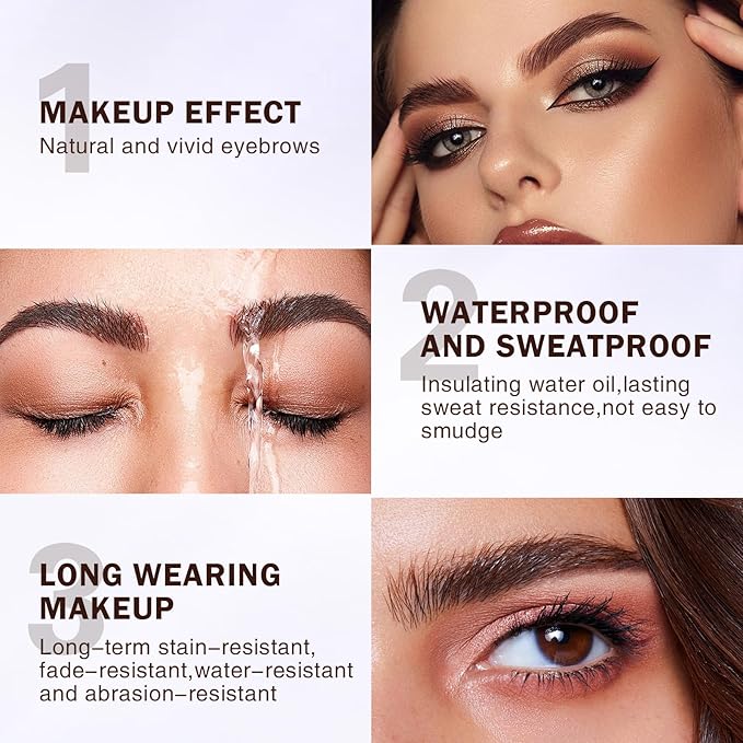 2025 New Tattoo Eyebrow Gel Easy Peel Off for Women, Upgrade Eyebrow Tattoo Peel Off, Transfer-proof Eyebrow Gels Waterproof for All Skin Types (Brown)
