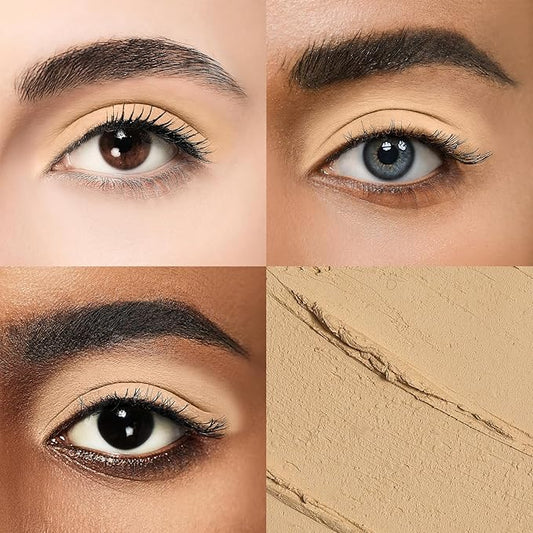 Longwear Cream Eye Shadow Sticks(25 Matte Milk Tea), Smudge-Proof, Waterproof Eyeshadow,Silky Formula Glitter With Makeup Brush,Nude Eyeshadow Stick