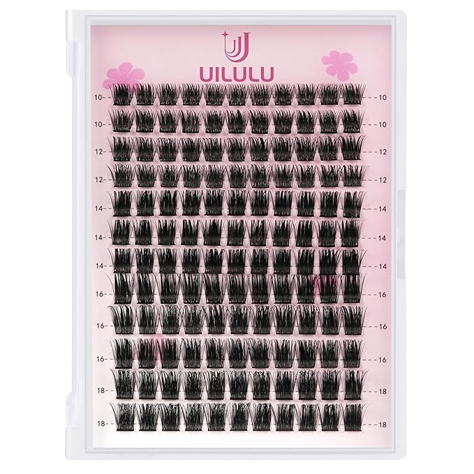 Lash Clusters 10-18mm Natural Lashes Clusters D Curl False Eyelash Clusters DIY Eyelash Extensions Individual Cluster Lashes (U08 Lashes Only)