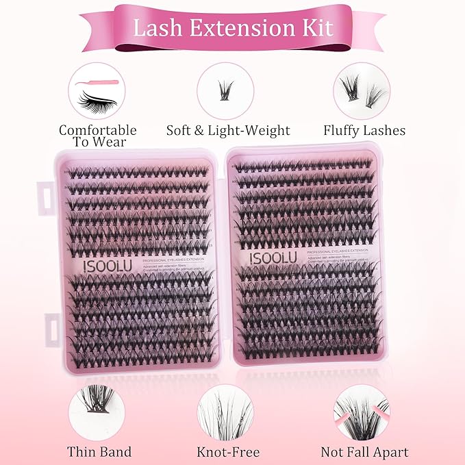 Fairy Lash Clusters Manga Individual Lashes C Curl Wispy Eyelash Clusters WideSpan Eyelash Extension Kit with Lash Bond and Seal Wet-Look Spiky Cluster Lashes (30D+40D 9-16mm D 0.07)