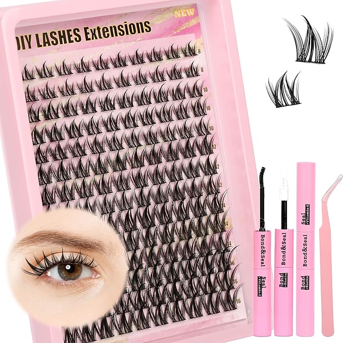 Gmagictobo Lash Clusters Manga Lash Clusters Kit Wispy Lash Extension Kit Natural Fairy Eyelash Clusters Spiky Lash Cluster Glue Lash Tweezers