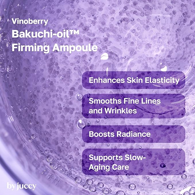 By Juccy Vinoberry Bakuchi-oil 30,000 ppm Firming AmpouleㅣWrinkle-Softening & Texture-Perfecting | Bakuchiol, Viniferatrol, Peptides, Cica | Skin ElasticityㅣKorean Skincare | By Juicy | 1.01 Fl.oz
