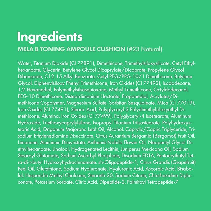 Easydew Mela B Toning Ampoule Cushion Refill - 2-in-1 Korean Skin Care & Face Beauty Makeup - Age-Defying Full Coverage Cushion Foundation with Niacinamide & Hyaluron-Vital C 0.45 oz (#23 Natural)