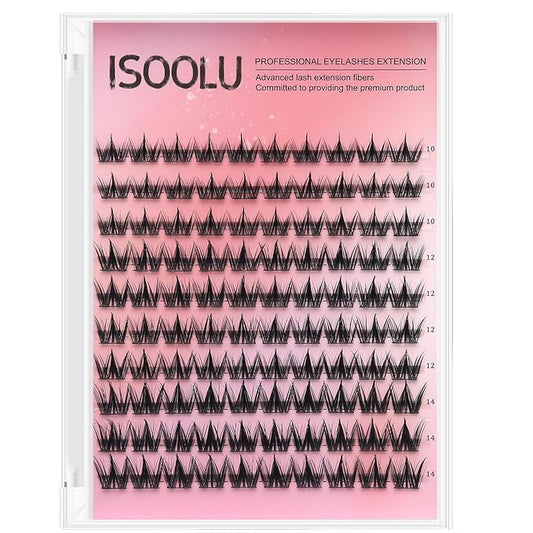 Fairy Lash Clusters Manga Individual Lashes C Curl Wispy Eyelash Clusters WideSpan Eyelash Extension Kit with Lash Bond and Seal Wet-Look Spiky Cluster Lashes (Cutey 240PCS)