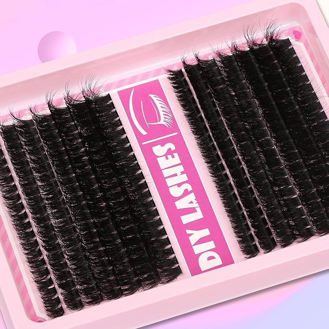 Gmagictobo Lash Clusters Kit Wispy Lash Clusters Thick Volume Lashes Clusters Thin Band 280Pcs Cluster Eyelash Extensions Lash Glue and Lash Tweezers