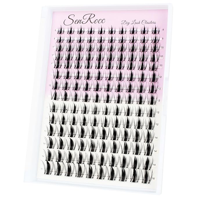 Lash Clusters Fairy Lash Clusters Manga Eyelash Clusters 140pcs Cluster Eyelash Extensions D Curl Individual Lashes 8-16mm Mix Length (QF-0.07D-8-16)