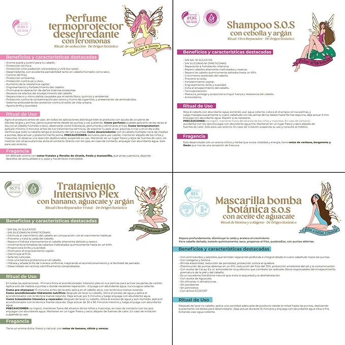 Aftercare for Ritual Botánico Keratina Orgánica | Treatment to Straighten, Repair and Relax Hair | All Natural, Organic & Vegan Ingredients | Product of Colombia | 6 Piece Kit