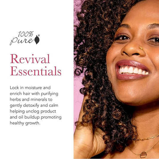 100% PURE Burdock & Neem Healthy Scalp Clarifying Shampoo Moisturizing Detox with Rose Hydrosol Replenishing Cleanser for Dry, Itchy, Flaky Scalp for Women & Men - 16 Fl Oz