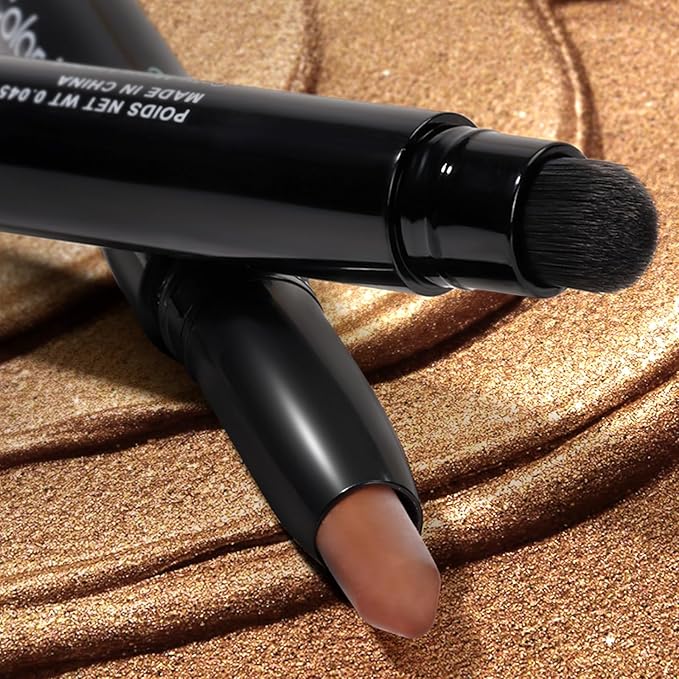 Cream Waterproof Hypoallergenic Eyeshadow Stick, long wear Metallic Glitter Matte Eye Shadow Pencil With Makeup Brush, Eye Brightener, 31 Matte Turkish Coffee