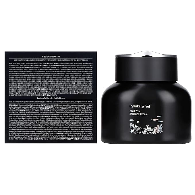 Pyunkang Yul [PKY] Black Tea Enriched Cream for Anti-aging, Condensed Nutrition for Fine Line Care with Kombucha, Ginseng Extract, Zero-Irritation, Korean Skincare (2.02 Fl. Oz, 60ml)