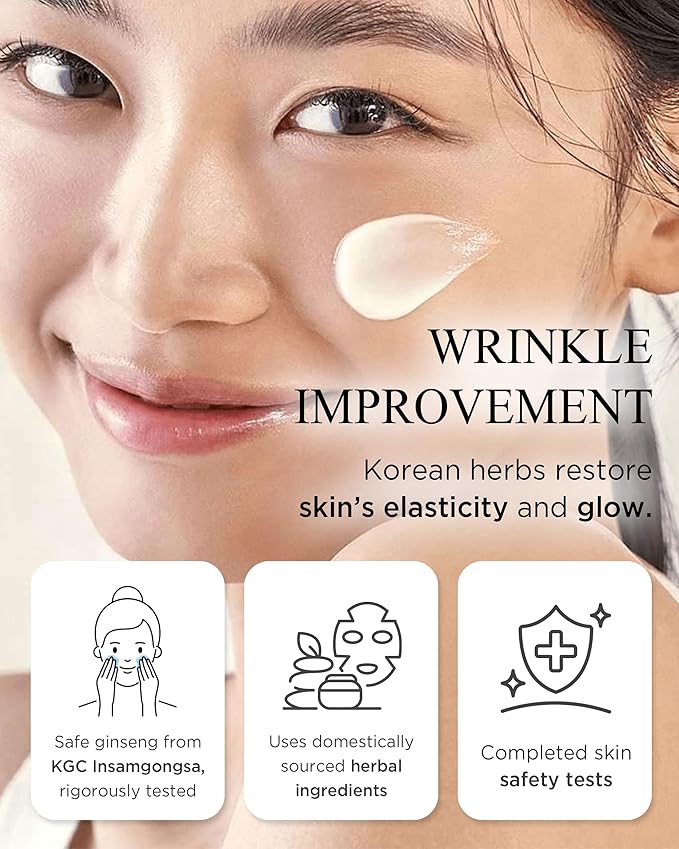 Bon Yeon Jin Korean Red Ginseng Face Cream Duo Set - Intensive Anti-Aging Moisturizer with Ceramide Squalane for Deep Wrinkle and Fine Lines Improvement Firming Nourishing, 1.69 oz. + 1.69 oz.