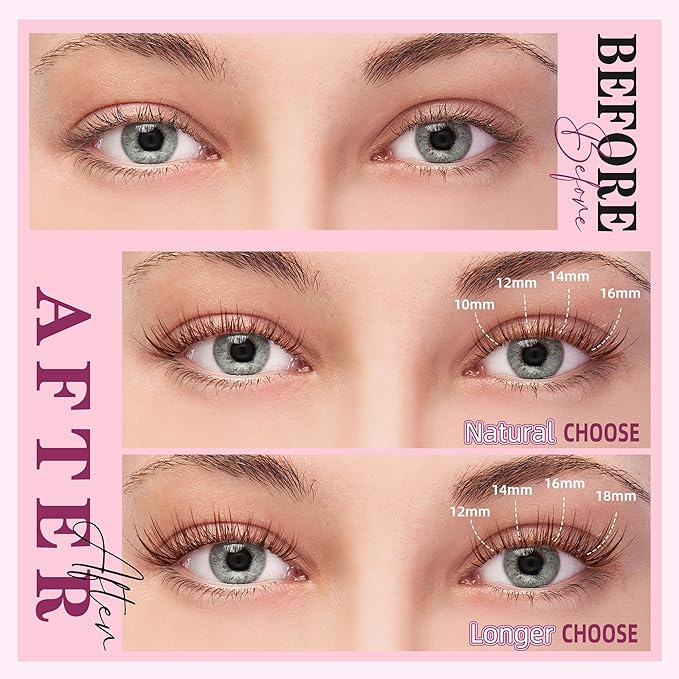 Brown Lash Clusters 10-18mm Wispy Lash Clusters DIY Eyelash Extensions Individual Cluster Lashes (U19 Lashes Only)