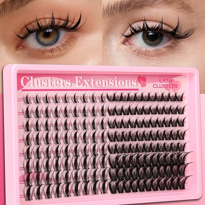 Gmagictobo Manga Lash Clusters Kit Spiky Lashes Clusters Fairy Lash Clusters Wet-Look Anime Lashes Pack 160 Pcs C/D Curl Individual Lashes Lash Bond and Seal Lash Tweezers