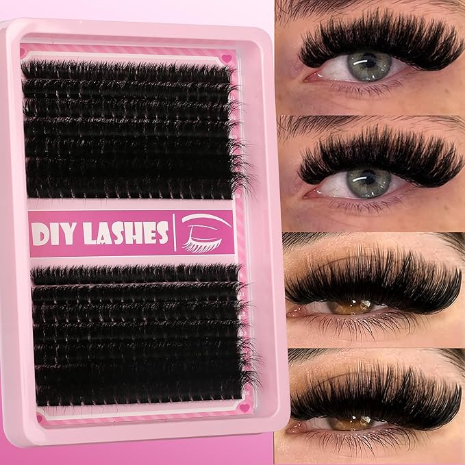Gmagictobo Lash Clusters C Curl Lash Clusters Kit Lashes Clusters 280 Pcs Individual Eyelash Clusters DIY Lash Extension Kit for Self Application (9-18MM) Mix Lash Glue and Tweezers