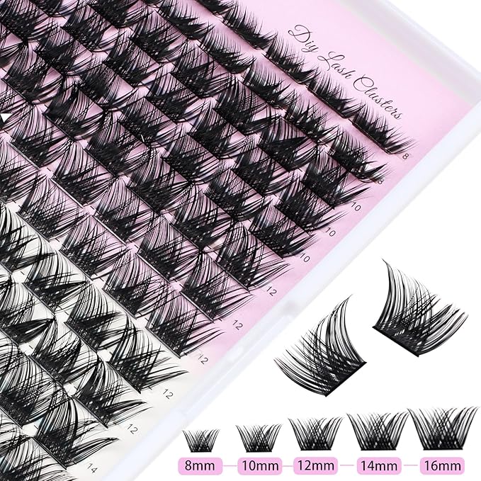 Lash Clusters Individual Lashes D Curl 8-16MIX 0.07 112pcs Cluster Lashes SENROCC Volume Wispy Lash Extension Soft Comfortable Easy DIY at Home (Z12-0.07D-8-16)