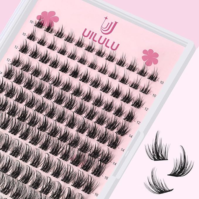 Lash Clusters D Curl Invisible Band Clusters Lashes 0.07D 10-18 MIX 144 Eyelashes Individual Lashes DIY Lash Extensions at Home False Lashes Wide Band Wispy Eye Lash Clusters U06 Lash