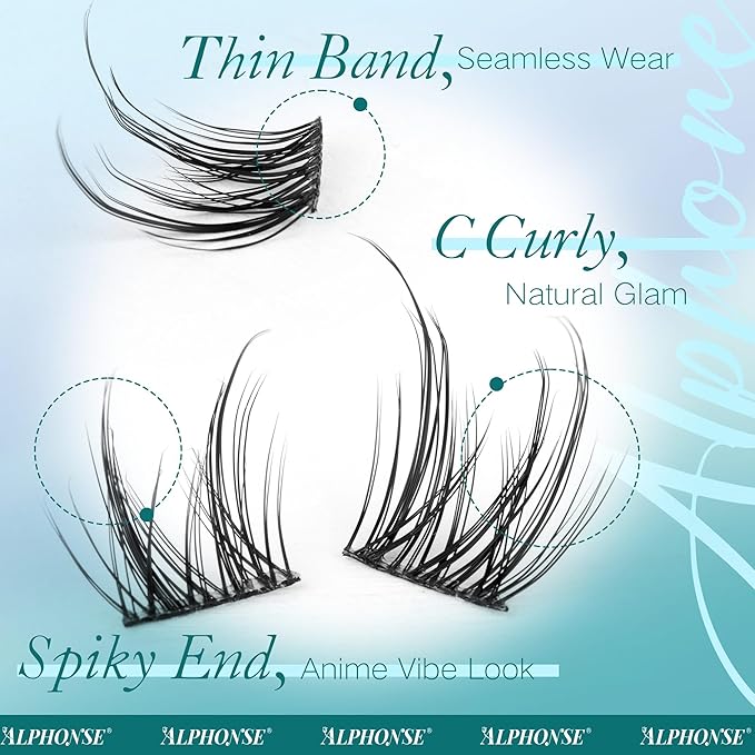 Wispy Lash Clusters Natural Look Cluster Lashes 10-16mm C-curve Lash Extension Anime Cluster Eyelash Extensions 162pcs Spiky Eyelash Clusters Pestañas by ALPHONSE