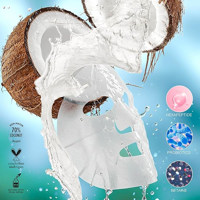 STARSKIN Close-Up 1x40g, Coconut Bio-Cellulose Firming Face Mask for all Skin Types, Face Lifting Korean Skincare Mask, Skin Elasticity Improvement and Rejuvenating Effect, K Beauty Skincare