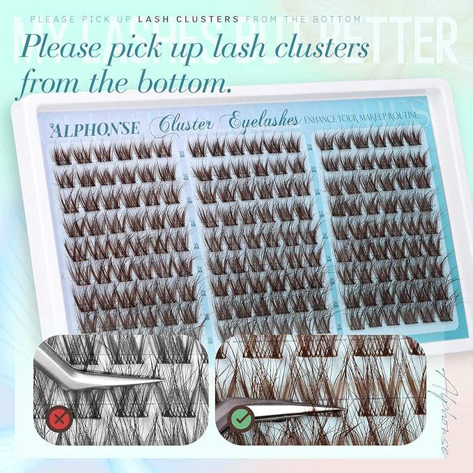 Brown Lash Clusters Wispy Individual Lashes Natural cluster eyelash extensions