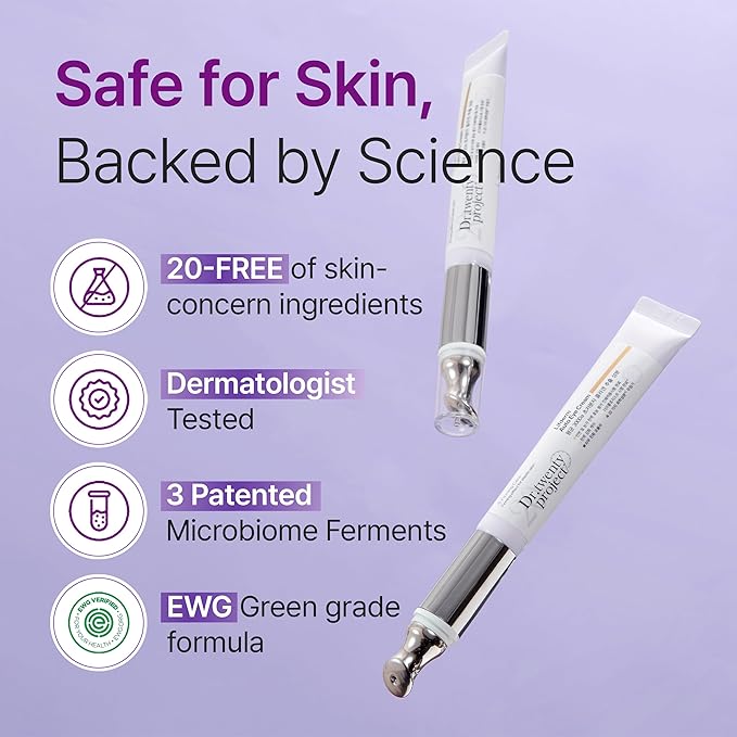 Lifderm Eye Cream with Collagen & Vibrating Device for Wrinkles, Anti-Aging, Dark Circles – Lifting, Firming, Tightening, Depuffing, Nourishing Korean Skincare (20ml 0.6 fl oz)