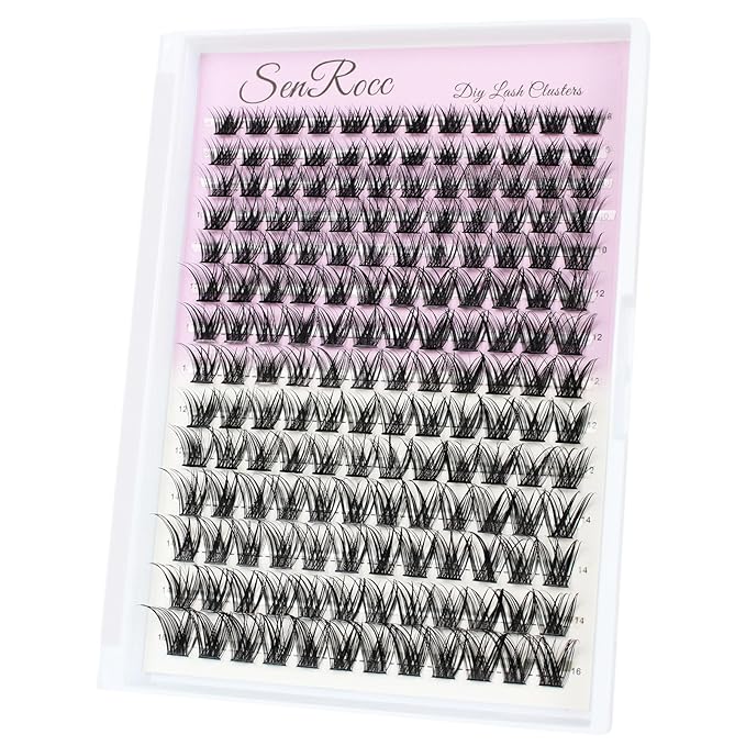 Natural Lash Clusters Wispy Eyelash Clusters 168pcs Cluster Eyelash Extensions D Curl Individual Lashes 8-16mm Mix Length Natural Look Lashes Clusters (Z03-0.07D-8-16)