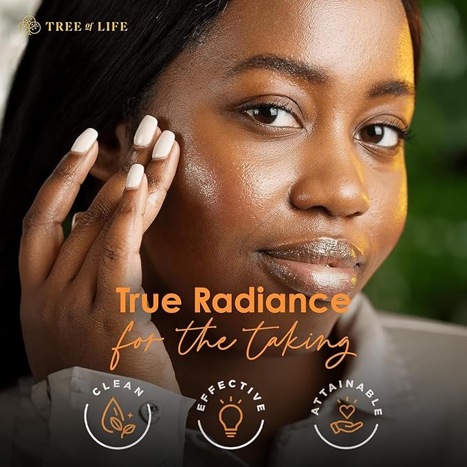 Tree of Life Beauty Vitamin C Skin Care Set, Skin Brightening Face Oil for Dark and Age Spots, Facial Serums for Dry and Sensitive Skin with Hyaluronic Acid & Vitamin E for Soft Smooth Skin, 1 Fl Oz