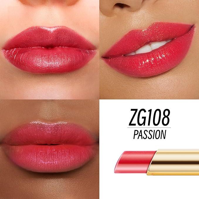 Nude Red Pink Lipstick Set for Women Shimmer Tinted Lip Balm Hydrating Moisturizing Lip Gloss Cruelty Free Lip Makeup, DM107/108/109
