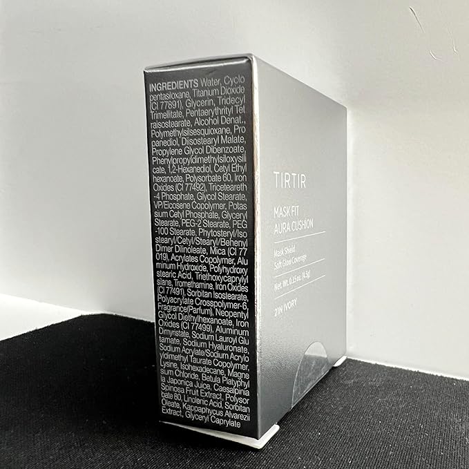 [*Mini Size*] TIRTIR Aura Glow Silver Cushion | Korean Cushion Foundation, (#21N Ivory, 0.15 Fl Oz)