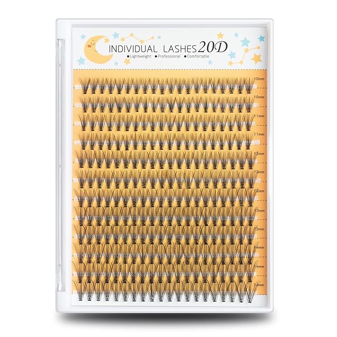 20D Lash Clusters, Individual Lashes, 240 Pcs Individual Lash Extensions, Volume Soft Lightweight Thickness 0.07mm C Curl False Eyelashes 10/11/12/13/14mm (10-14mm, Mixed）