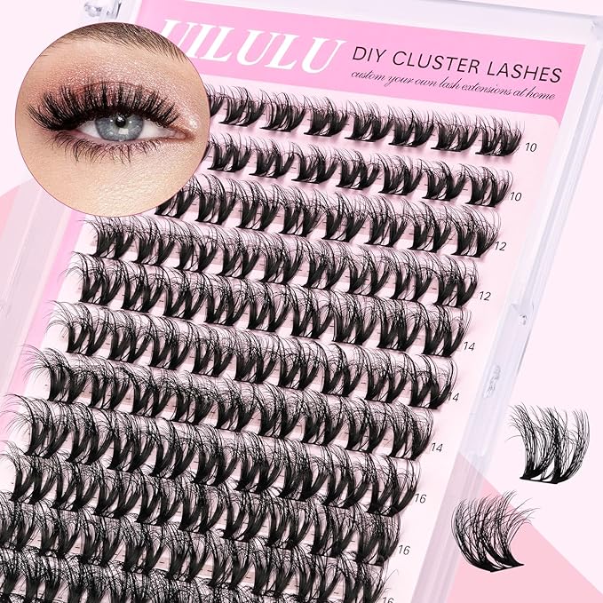 Lash Clusters kit 10-18mm DIY Lash Extension Kit 108 D Curl Fluffy Lashes Clusters 0.07D Individual Lashes Clusters False Eyelashes Natural Eye Lash Kits Extensions Kit