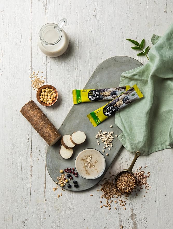 Damtuh Korean 15 Multi Mixed Roast Grain Powder Meal Replacement Shake – Healthy Breakfast Drink, Nutritious Grain Misugaru, 20g x 40 Sticks