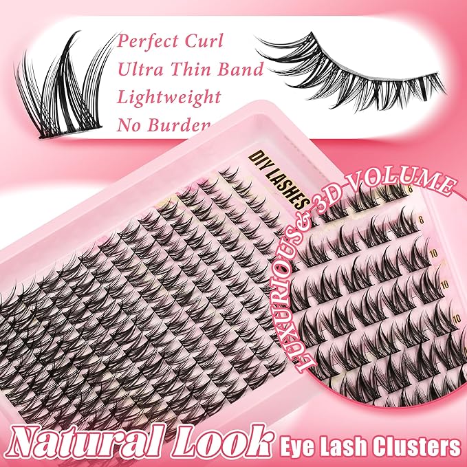 Gmagictobo Lash Clusters Manga Lash Clusters Kit Wispy Lash Extension Kit Natural Fairy Eyelash Clusters Spiky Lash Cluster Glue Lash Tweezers