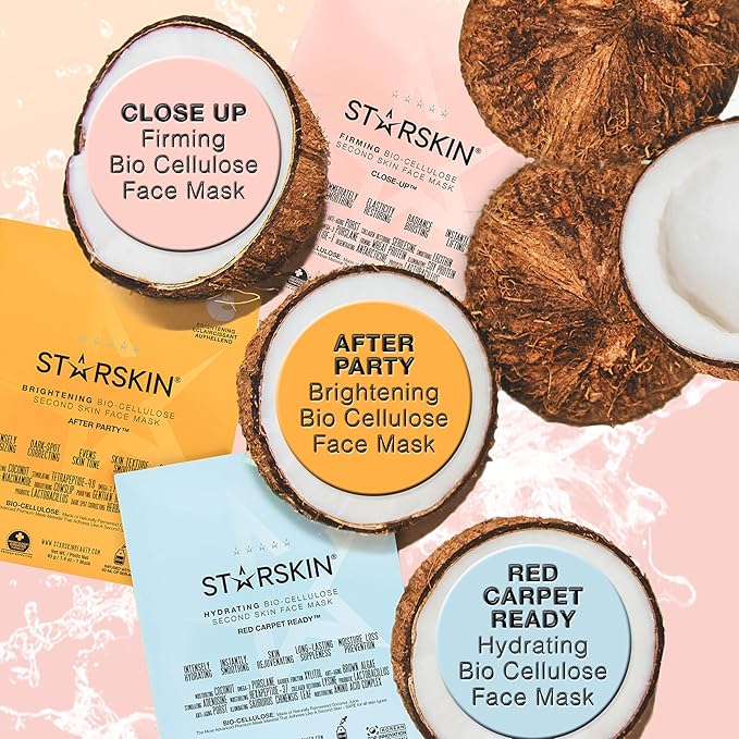 STARSKIN Close-Up 1x40g, Coconut Bio-Cellulose Firming Face Mask for all Skin Types, Face Lifting Korean Skincare Mask, Skin Elasticity Improvement and Rejuvenating Effect, K Beauty Skincare