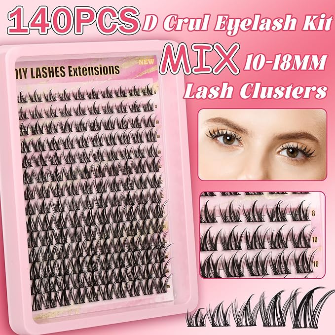 Gmagictobo Lash Clusters Manga Lash Clusters Kit Wispy Lash Extension Kit Natural Fairy Eyelash Clusters Spiky Lash Cluster Glue Lash Tweezers
