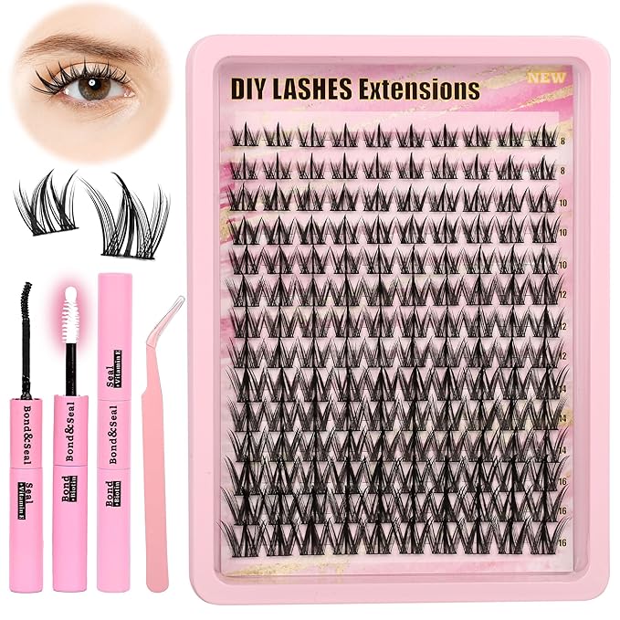 Gmagictobo Lash Clusters Manga Lash Clusters Kit Wispy Lash Extension Kit Natural Fairy Eyelash Clusters Spiky Lash Cluster Glue Lash Tweezers