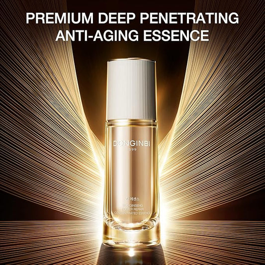 Donginbi Red Ginseng Power Repair Concentrated Essence(1.69 floz) Set - Korean Red Ginseng Essence with Collagen, Hydrating Toner, Firming Face Oil, Korean Skin Care Gifts for Women, Travel Kit