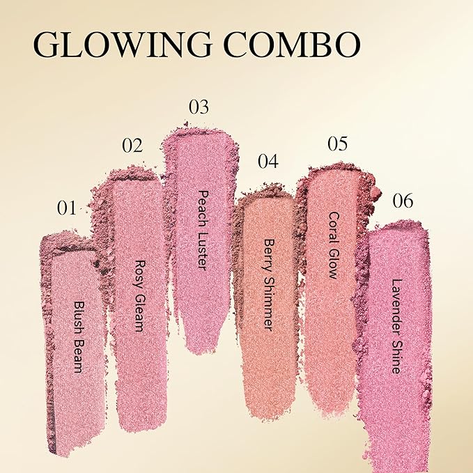 PHOFAY Luminous Blush Powder-Multi-Use Formula, Ultra-Fine & Smooth, Longer-Lasting Wear with Natural Luminous Glow (05#)