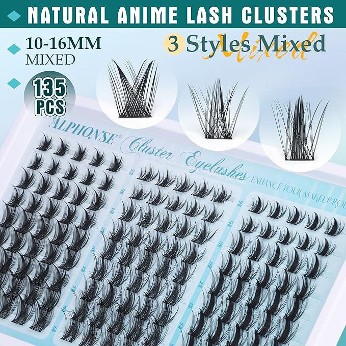 Fairy Lash Clusters 3 Styles Mixed Cluster Eyelash Extensions Wispy 3D Individual Lashes Clusters Natural Look DIY Lash Extensions by ALPHONSE