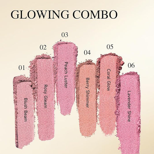 PHOFAY Luminous Blush Powder-Multi-Use Formula, Ultra-Fine & Smooth, Longer-Lasting Wear with Natural Luminous Glow (04#)