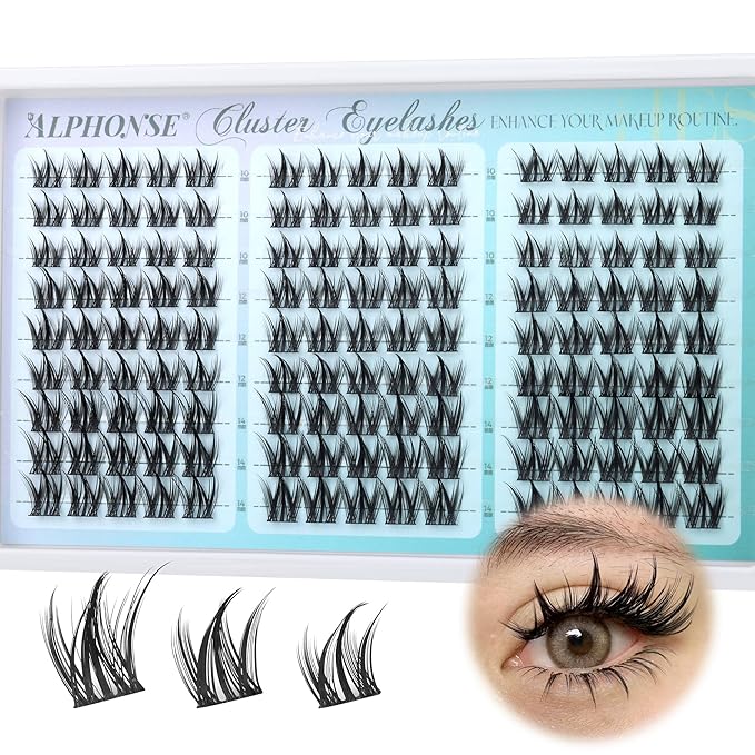 Manga Lash Clusters Wispy Cluster Eyelash Extensions Spiky Eyelashes Clusters Natural C-Curly Individual Lashes Clusters Anime Lash Extensions by ALPHONSE
