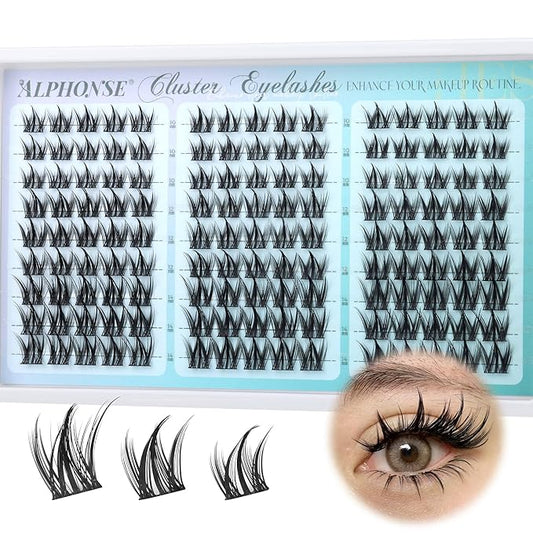 Manga Lash Clusters Wispy Cluster Eyelash Extensions Spiky Eyelashes Clusters Natural C-Curly Individual Lashes Clusters Anime Lash Extensions by ALPHONSE