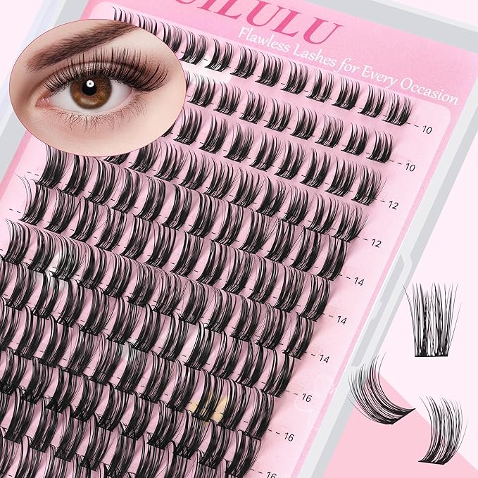 Lash Cluster Kit Wispy Waterproof Lash Extension Kit DIY at Home Lash Extensions (U15 Kit)