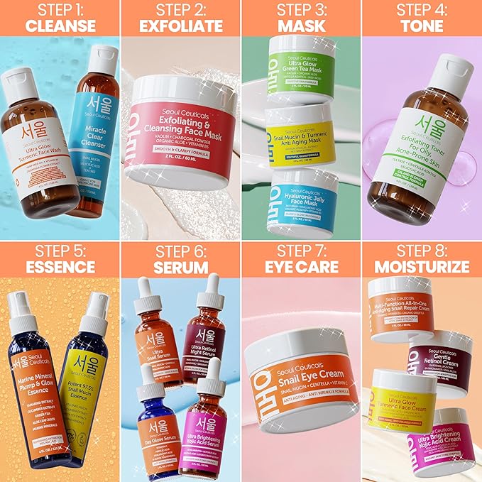 SeoulCeuticals Korean Skin Care 97.5% Snail Mucin Moisturizer Cream - K Beauty Skincare Day & Night Snail Repair Cream Filtrate Cruelty Free 2oz