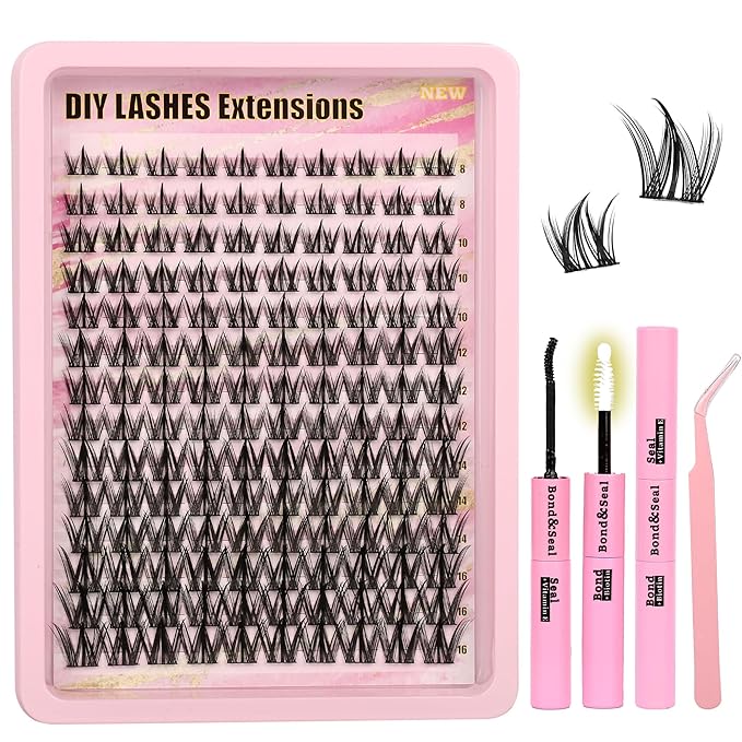 Gmagictobo Lash Clusters Manga Lash Clusters Kit Wispy Lash Extension Kit Natural Fairy Eyelash Clusters Spiky Lash Cluster Glue Lash Tweezers