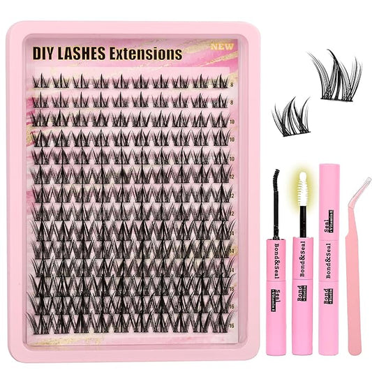 Gmagictobo Lash Clusters Manga Lash Clusters Kit Wispy Lash Extension Kit Natural Fairy Eyelash Clusters Spiky Lash Cluster Glue Lash Tweezers